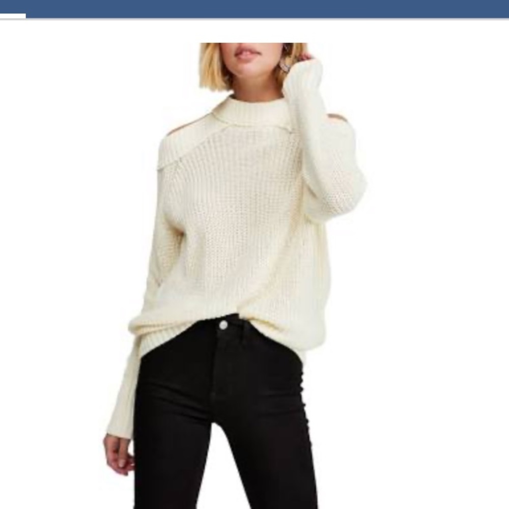 Free People Half Moon Bay Sweater - Dawn Blue